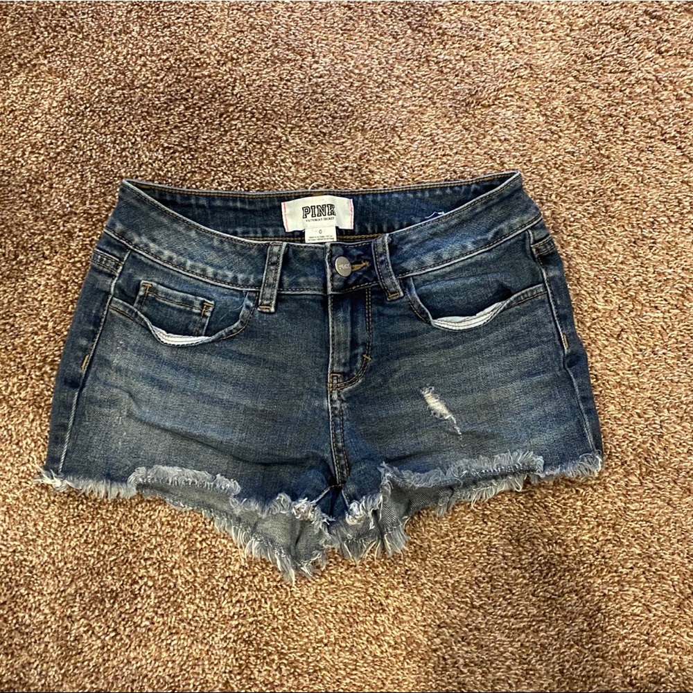 Pink jean shorts